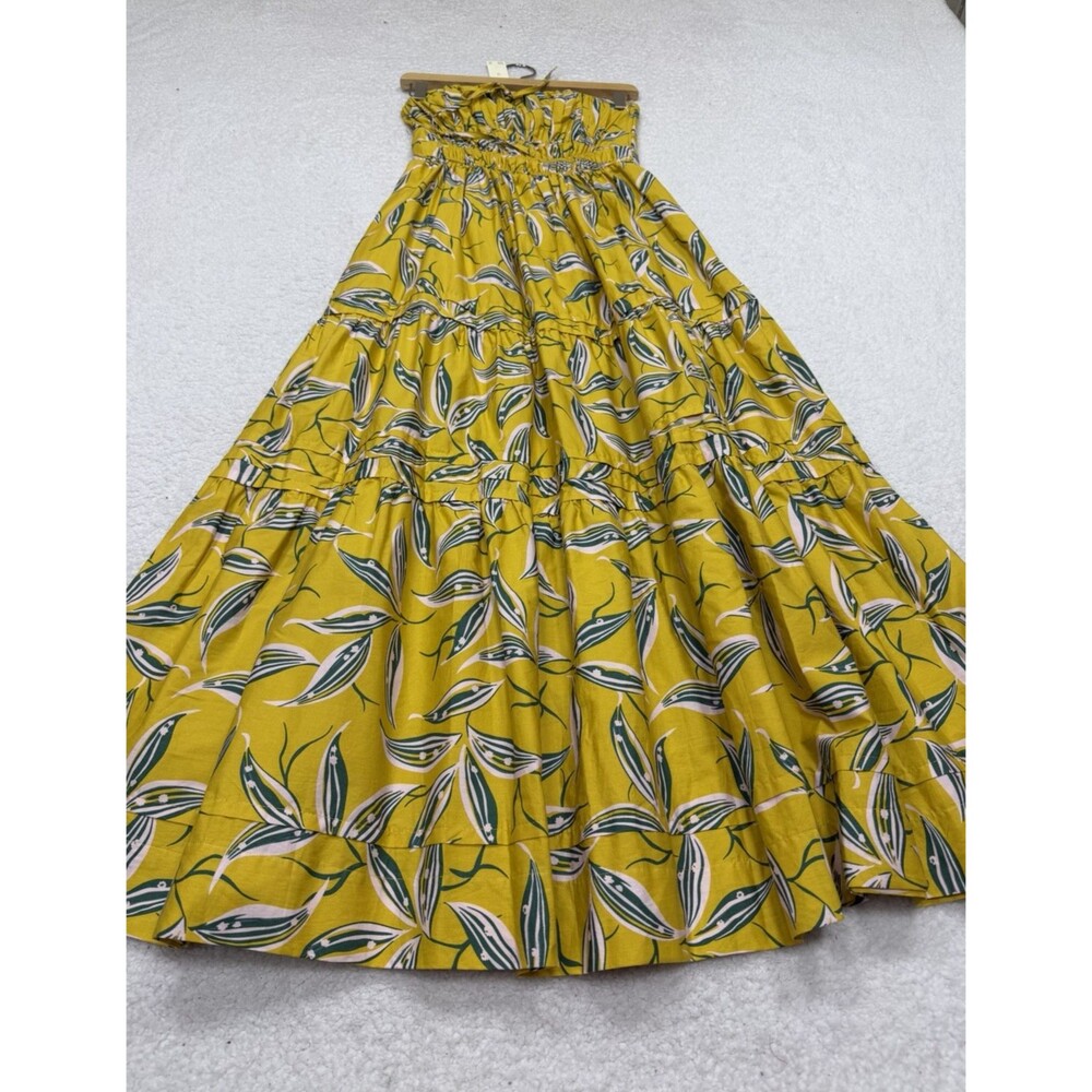 Anthropologie Maxi Dress Yellow Somerset Strapless Vacay Boho Preppy Size XS NWT - Picture 2 of 12